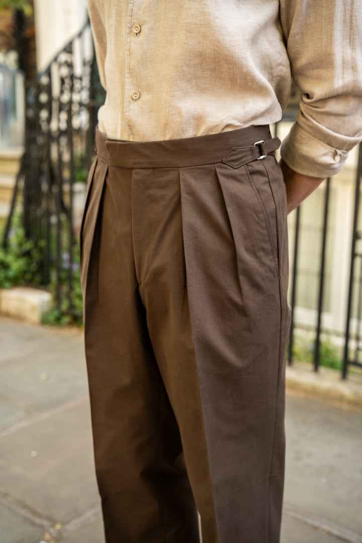 Grant Tobacco Cotton Trousers