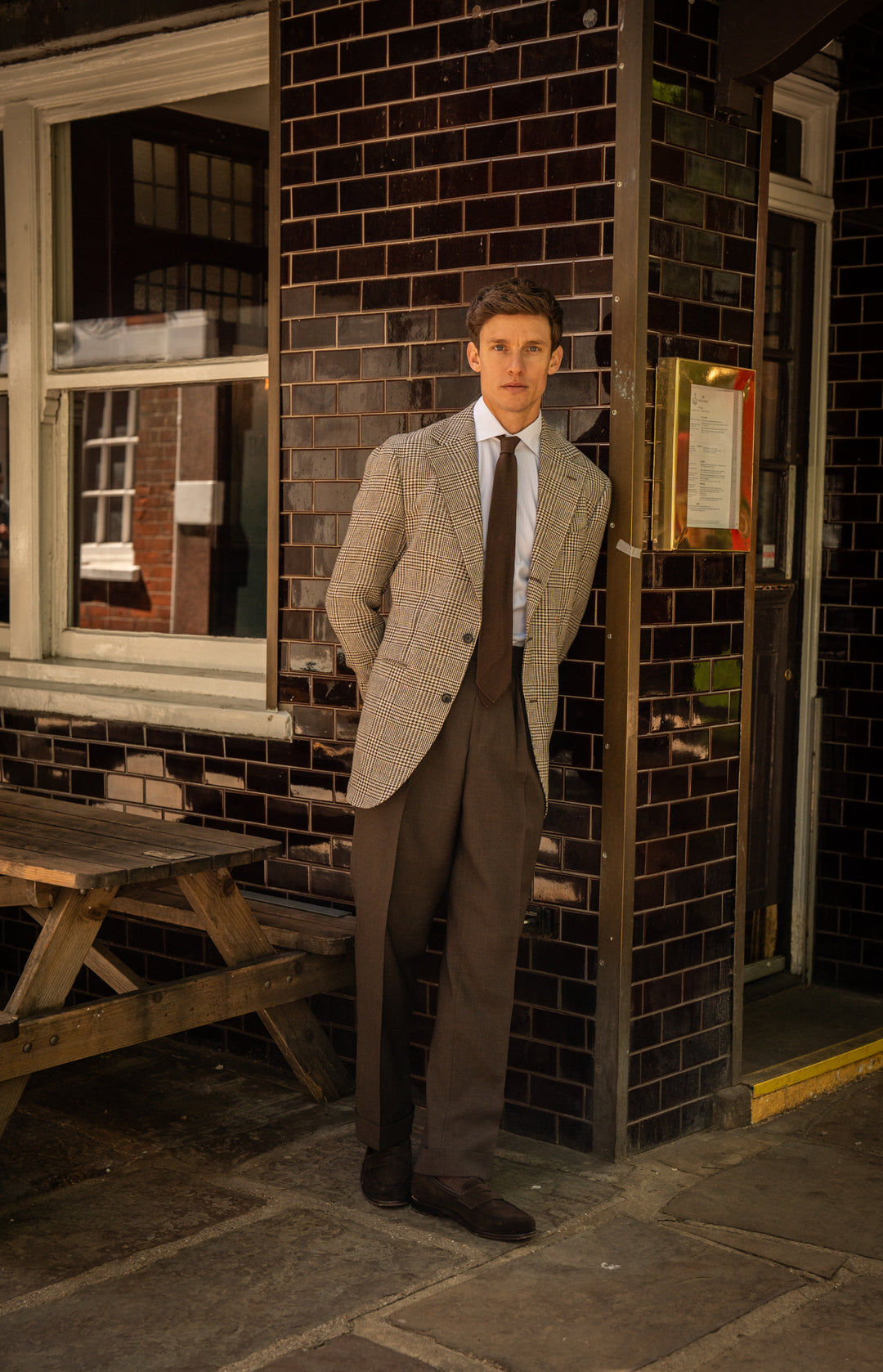 Aleks Brown Fresco Wool Trousers