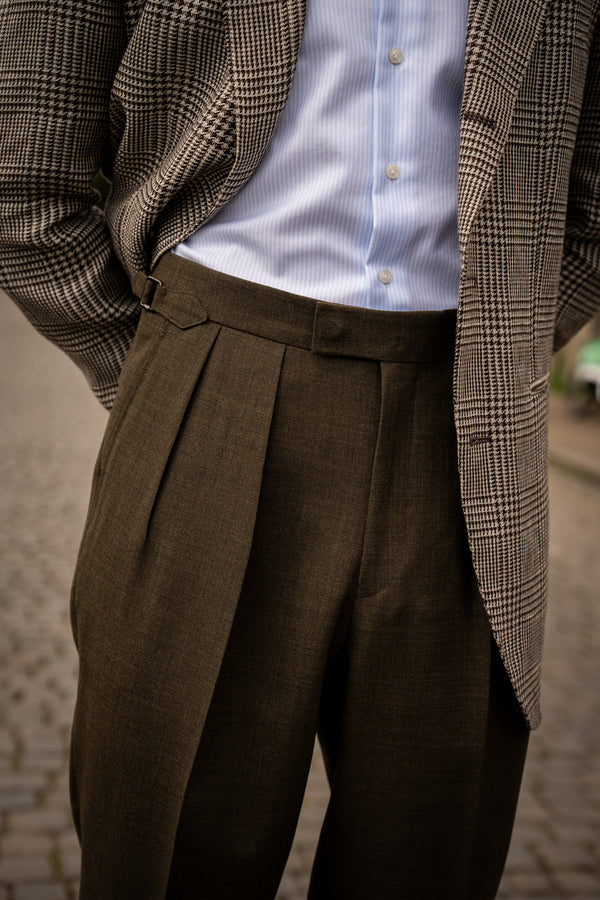 Grant Olive Fox Brothers Wool Trousers