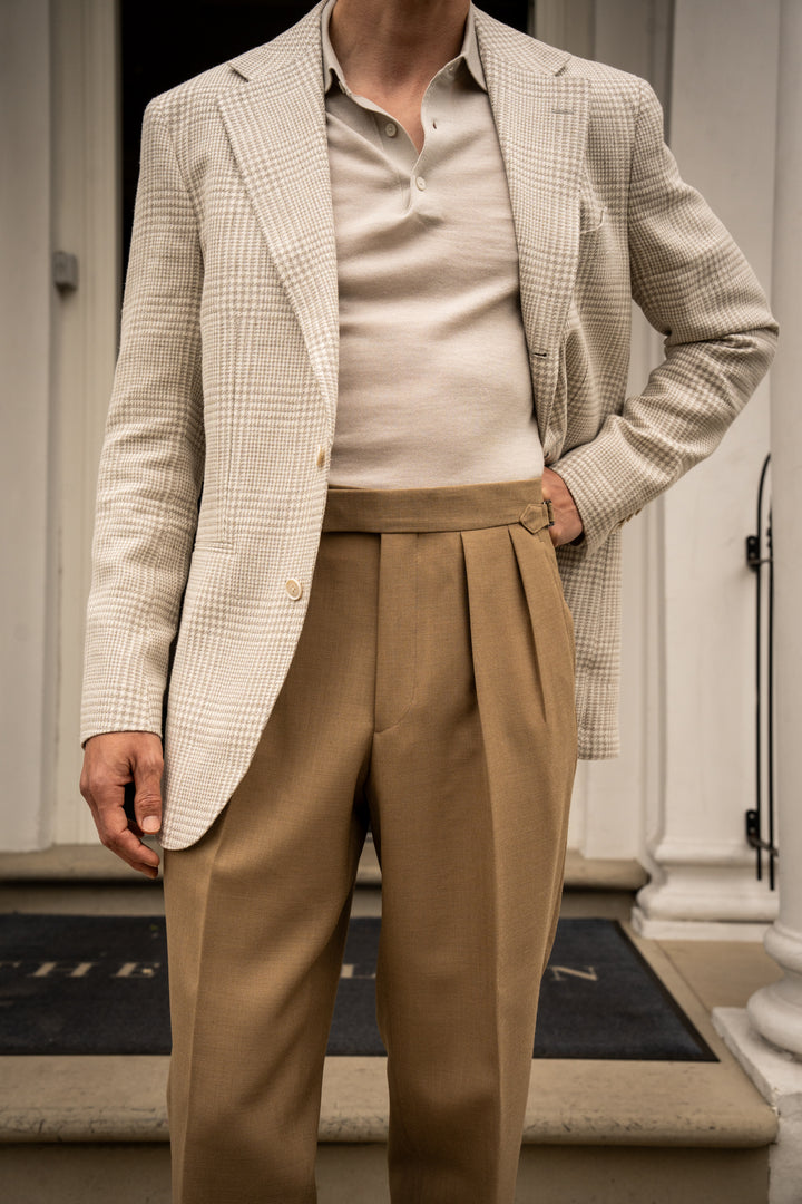 Grant Sand Fresco Wool Trousers
