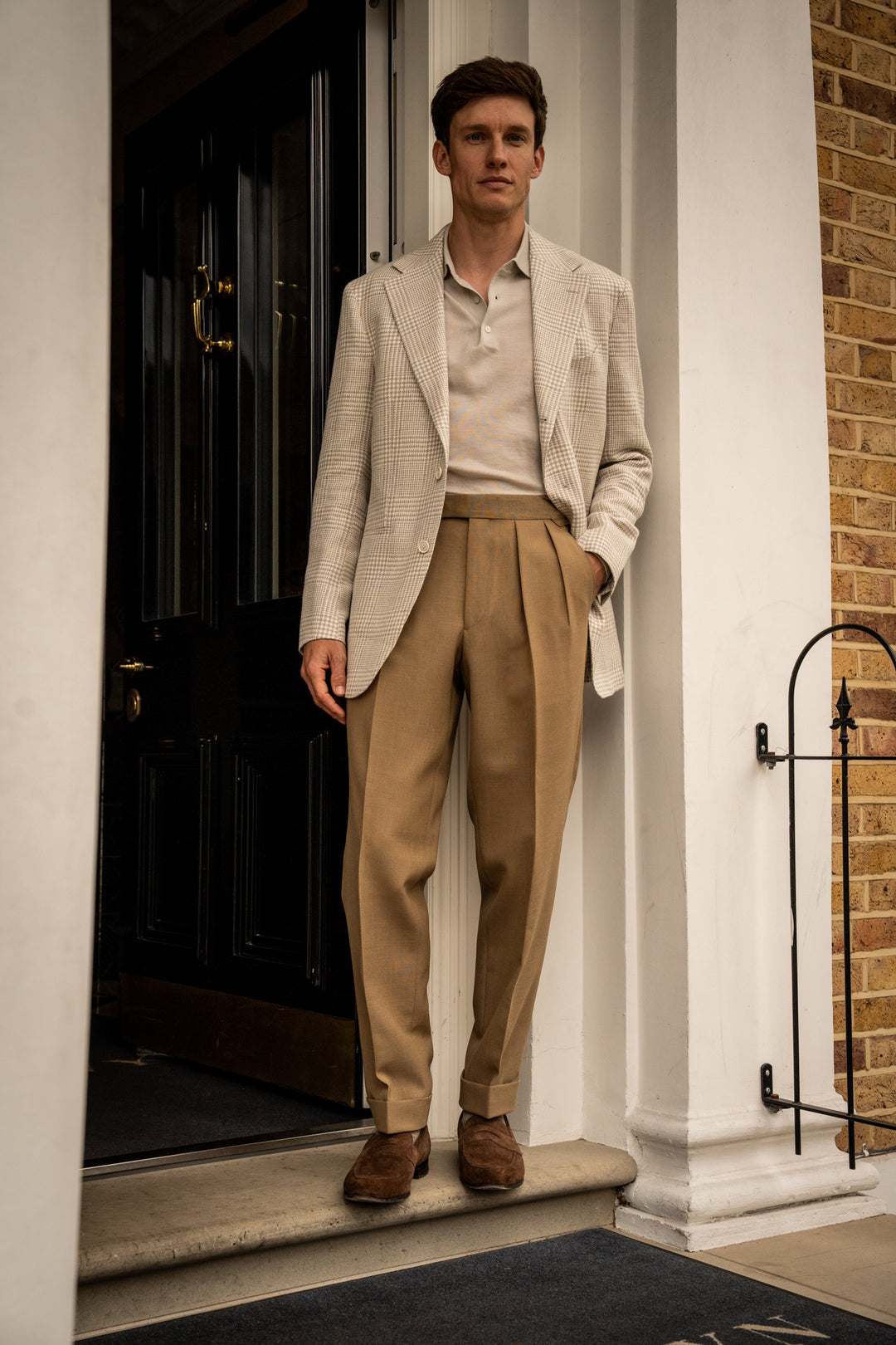 Grant Sand Fresco Wool Trousers