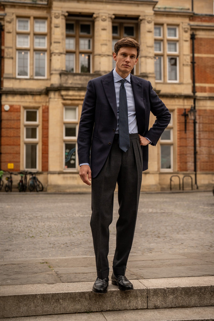 Grant Dark Grey Fresco Wool Trousers