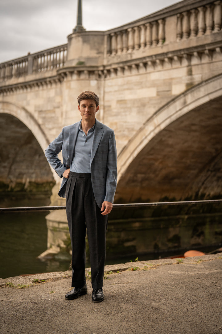 Aleks Dark Grey Fresco Wool Trousers