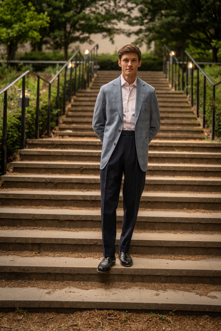 Grant Navy Fresco Wool Trousers