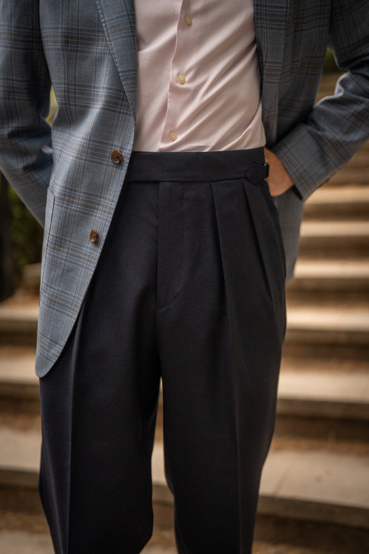 Grant Navy Fresco Wool Trousers