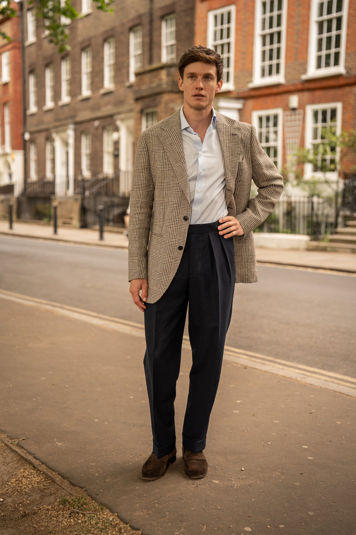 Aleks Navy Fresco Wool Trousers