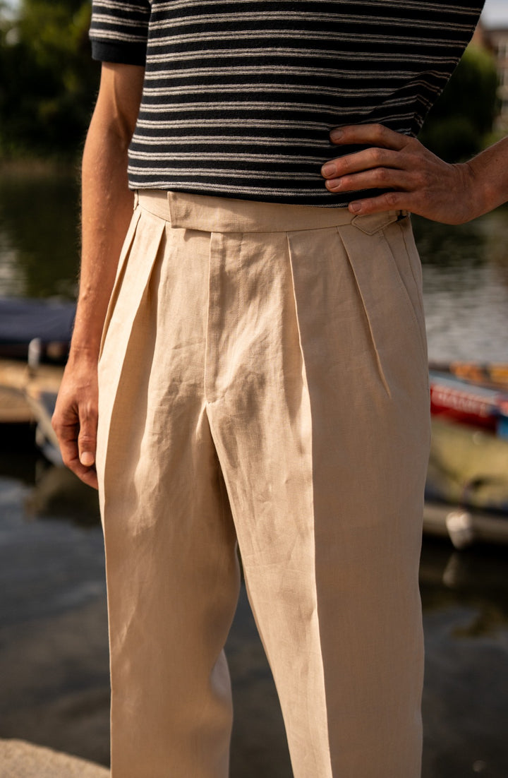 Grant Stone Linen Trousers