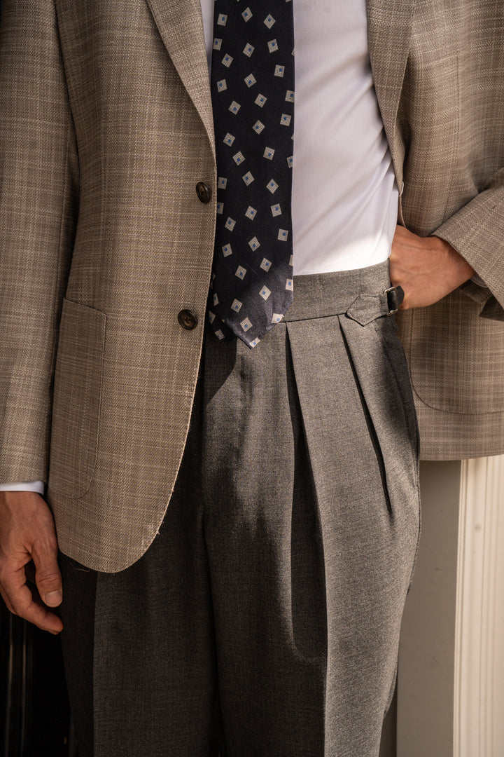 Grant Dark Grey Tropical Wool Trousers
