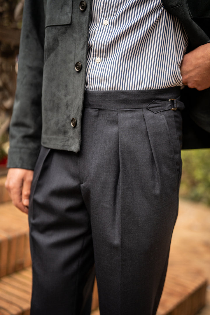 Grant Navy Tropical Wool Trousers
