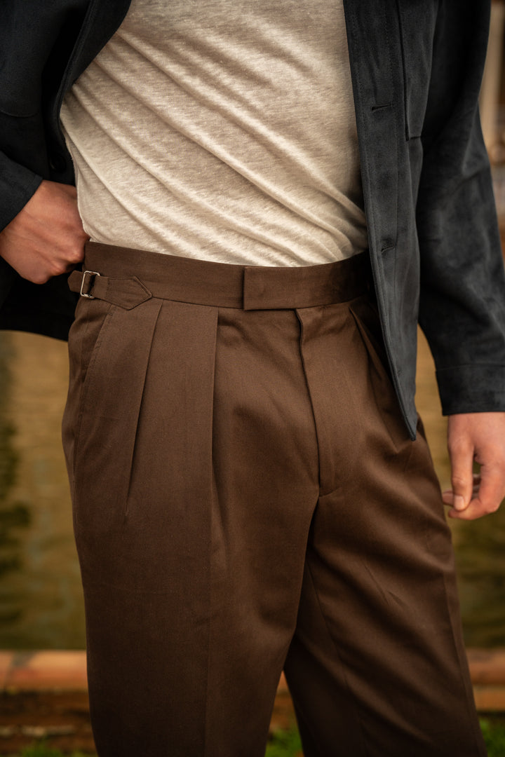 Grant Brown Cotton Trousers