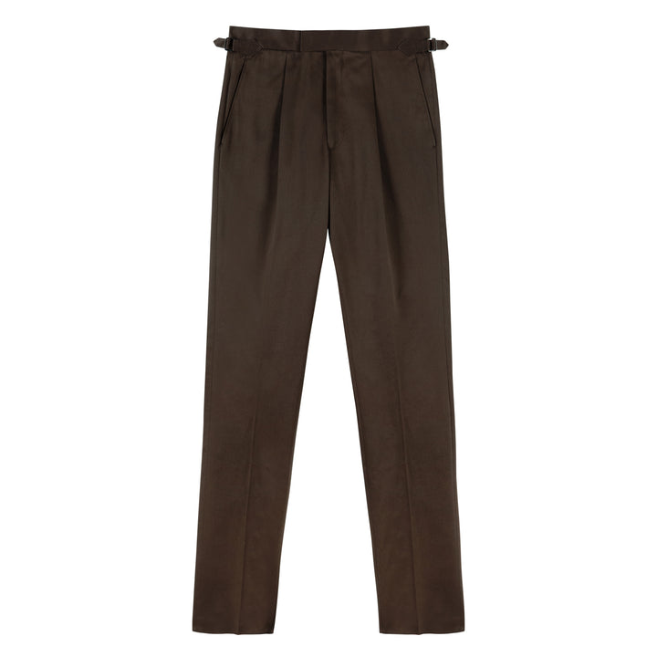 Delon Brown Cotton Trousers