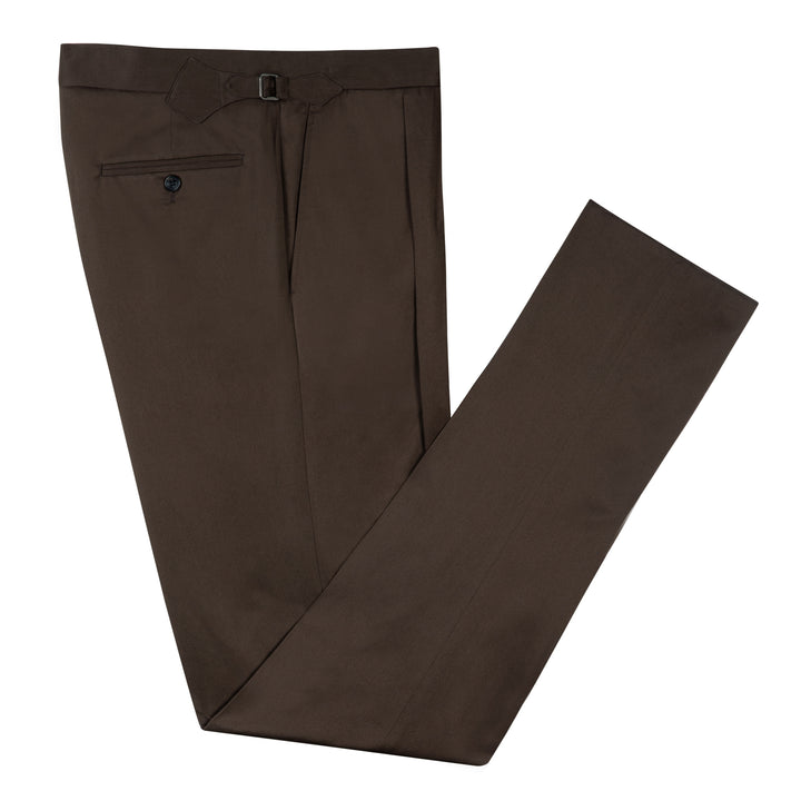 Delon Brown Cotton Trousers