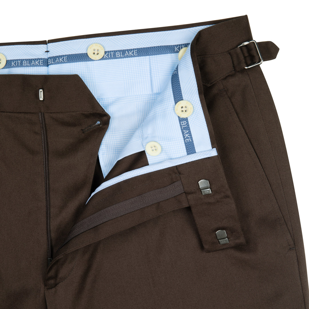 Delon Brown Cotton Trousers