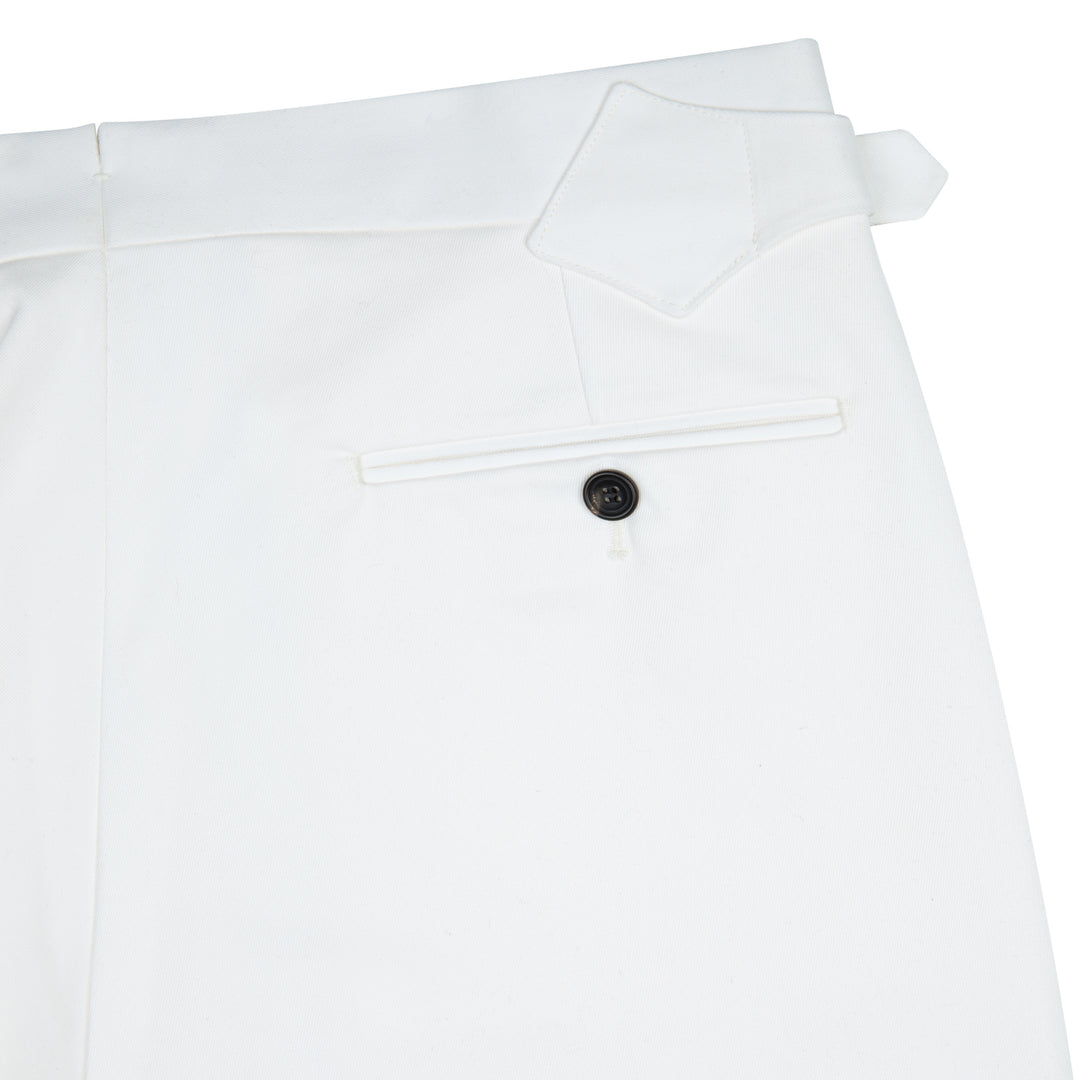 Delon White Cotton Trousers