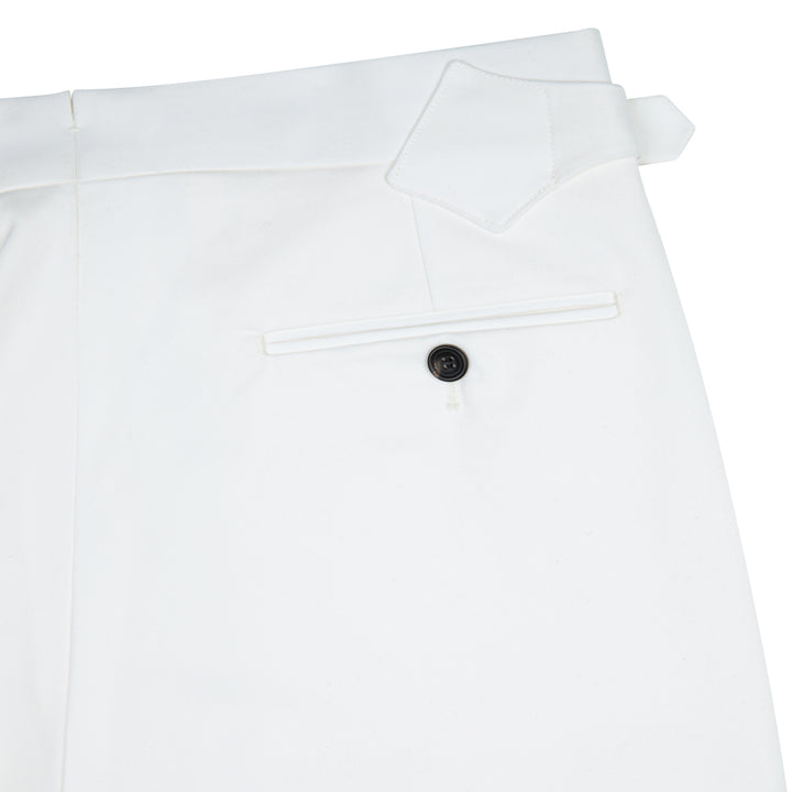 Delon White Cotton Trousers