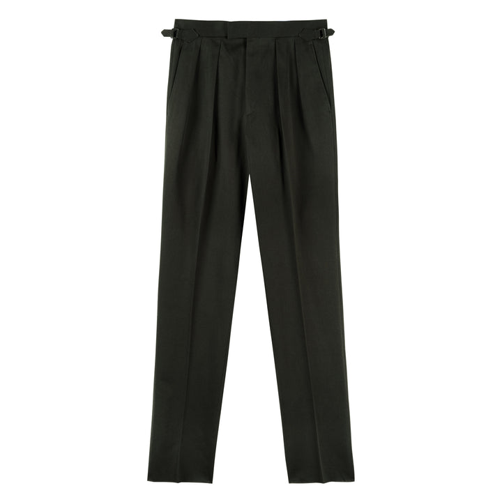 Grant Dark Green Cotton Trousers