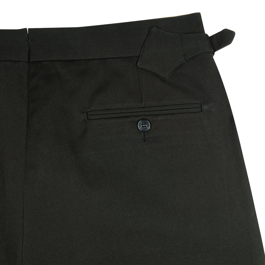 Grant Dark Green Cotton Trousers