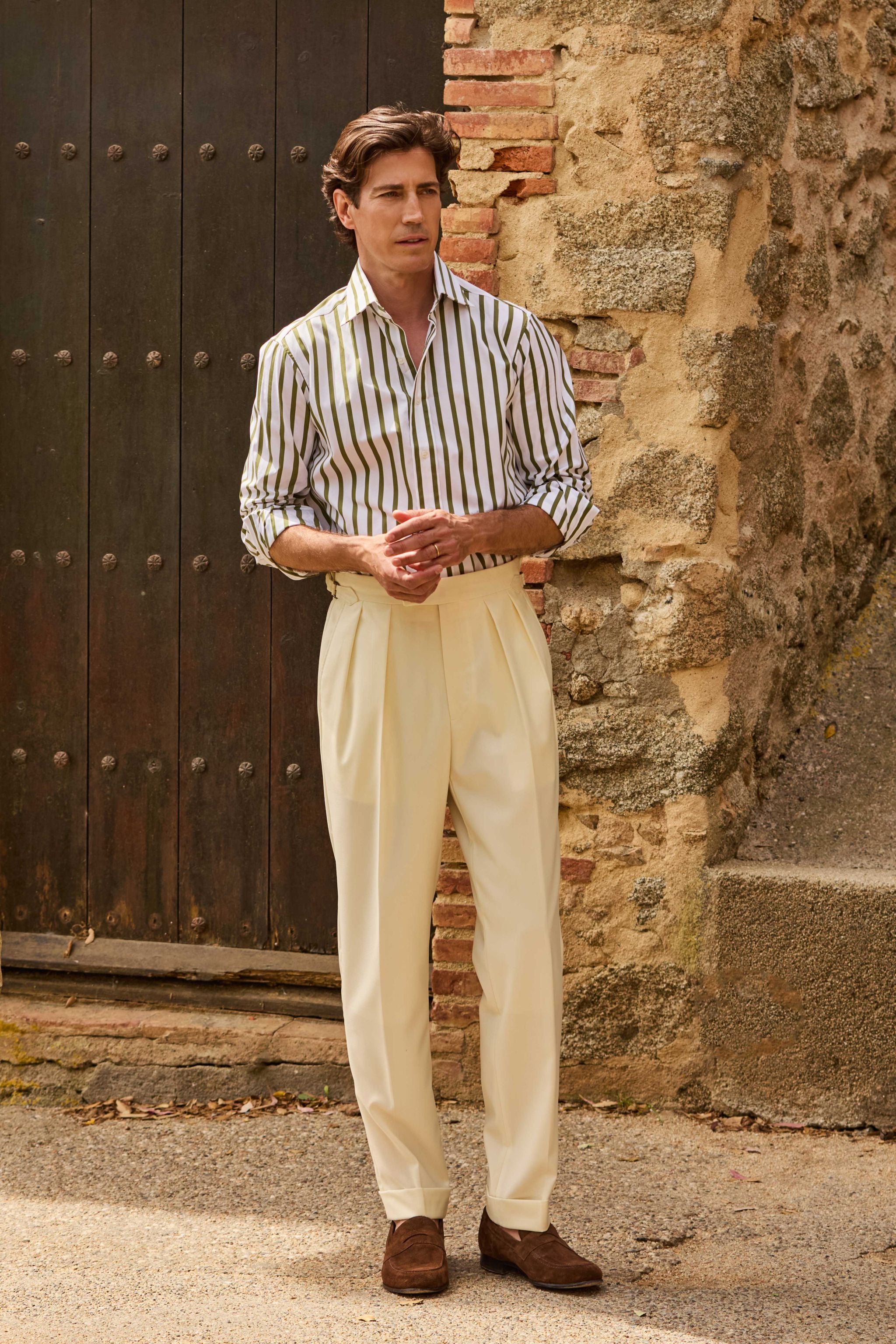 Grant Off-White Wool Trousers – Kit Blake