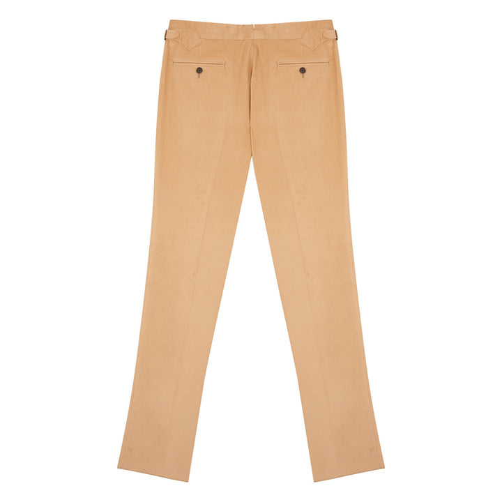 New Caine Beige Cotton Corduroy Trousers-New Caine-Kit Blake-Savile Row Trousers
