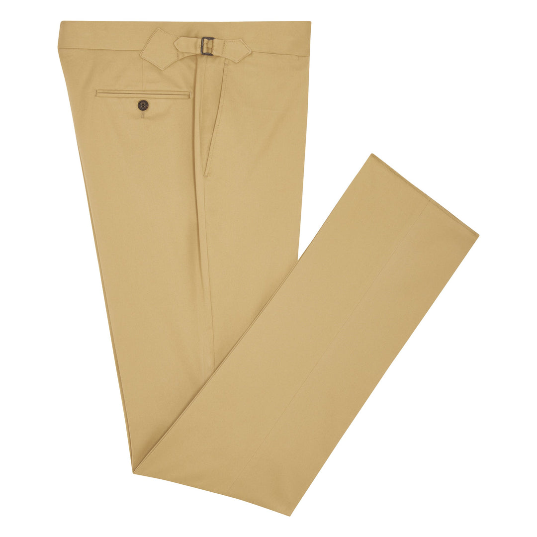 New Caine Beige Cotton Trousers-New Caine-Kit Blake