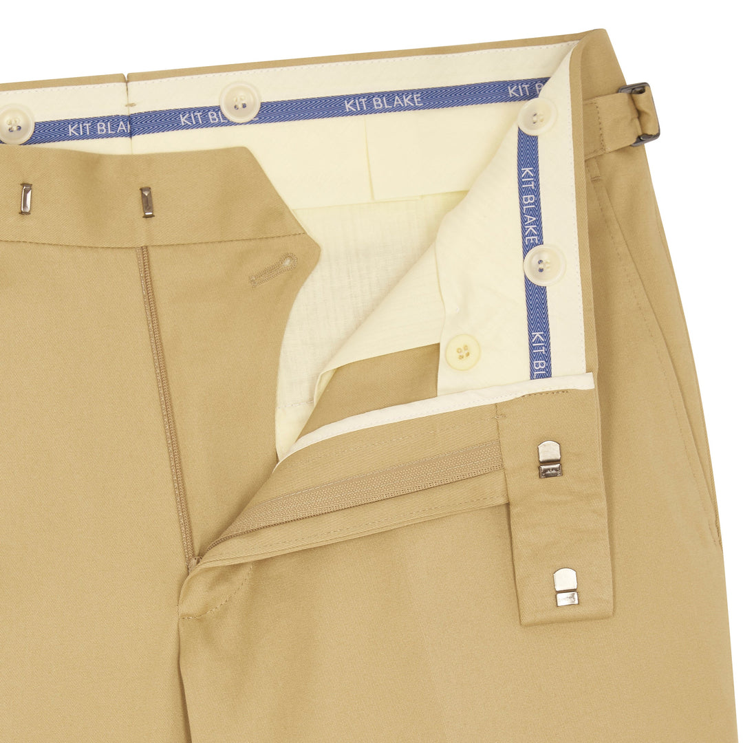 New Caine Beige Cotton Trousers-New Caine-Kit Blake