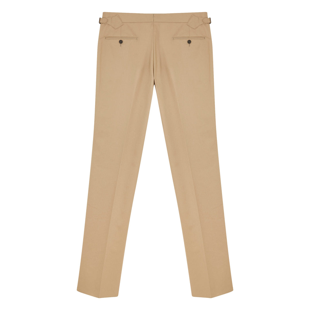 New Caine Beige Heavy Cotton Twill Trousers-New Caine-Kit Blake-Savile Row Trousers