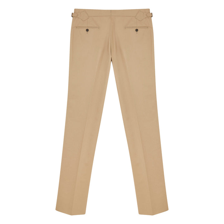 New Caine Beige Heavy Cotton Twill Trousers-New Caine-Kit Blake-Savile Row Trousers
