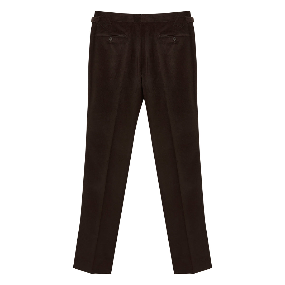 New Caine Brown Cotton Corduroy Trousers-Kit Blake-savilerowtrousers