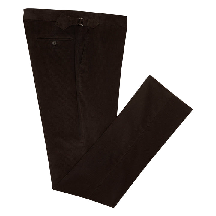 New Caine Brown Cotton Corduroy Trousers-Kit Blake-savilerowtrousers