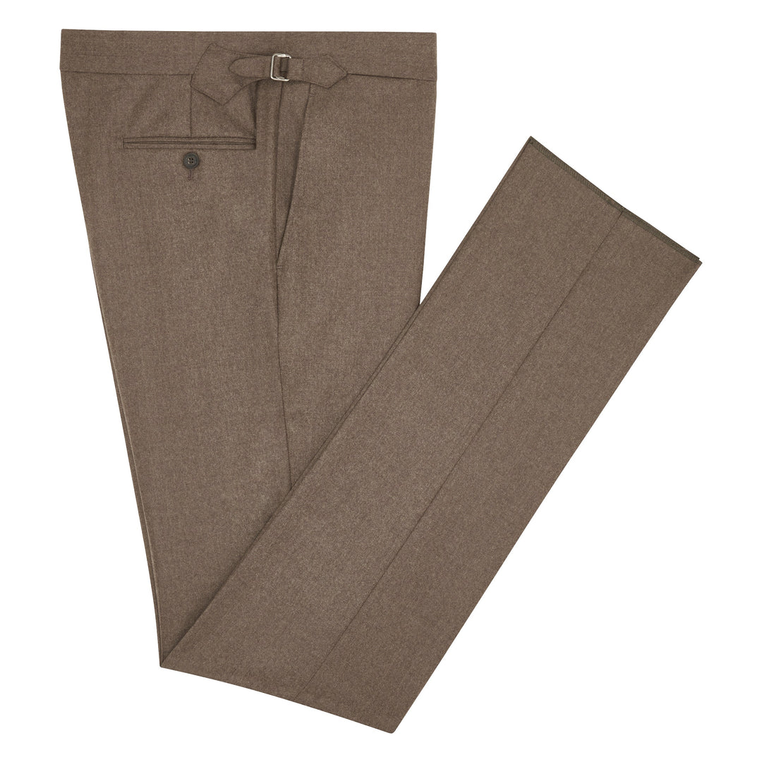 New Caine Brown Flannel Trousers-New Caine-Kit Blake-Savile Row Trousers