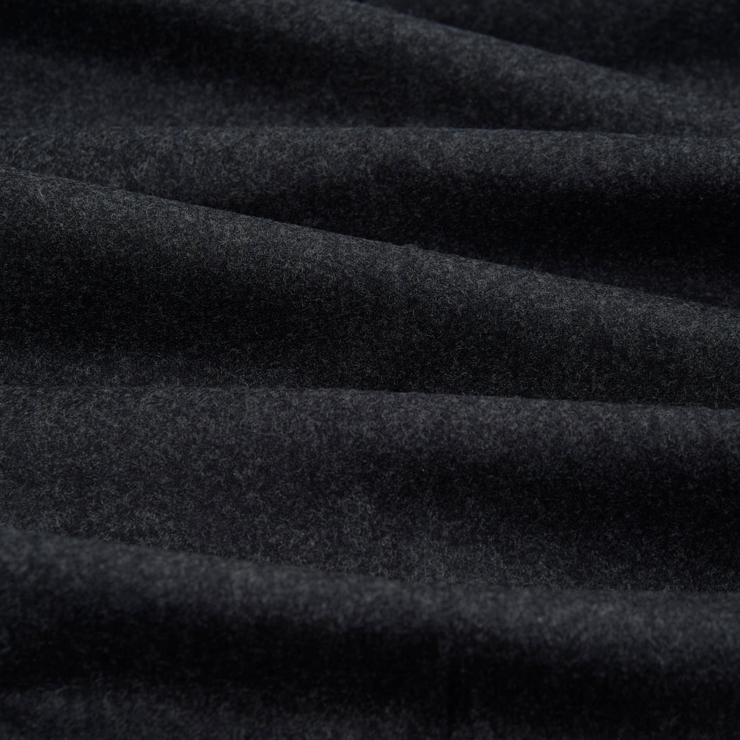 New Caine Charcoal Wool Flannel Trousers