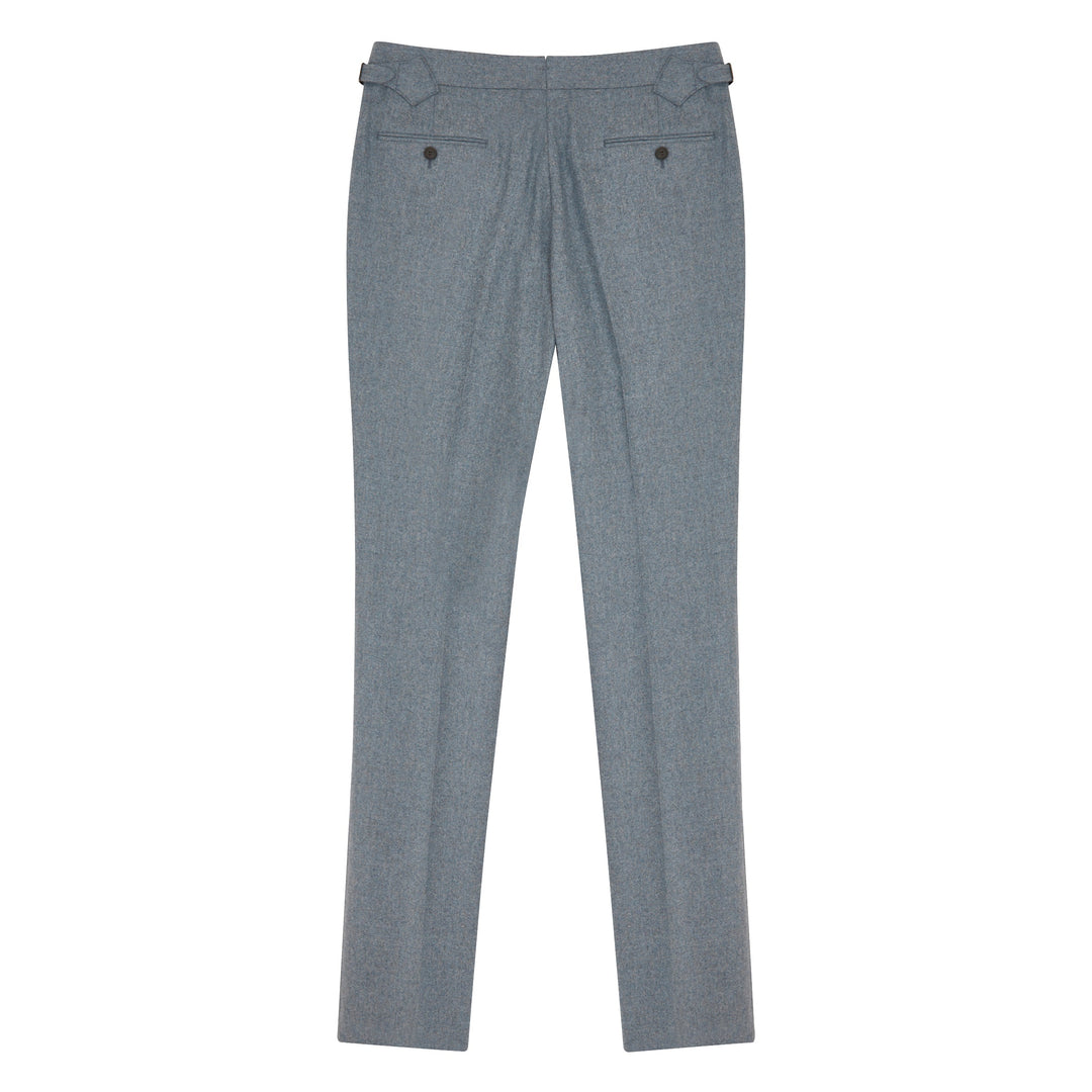New Caine Light Blue Wool Flannel Trousers-New Caine-Kit Blake-Savile Row Trousers