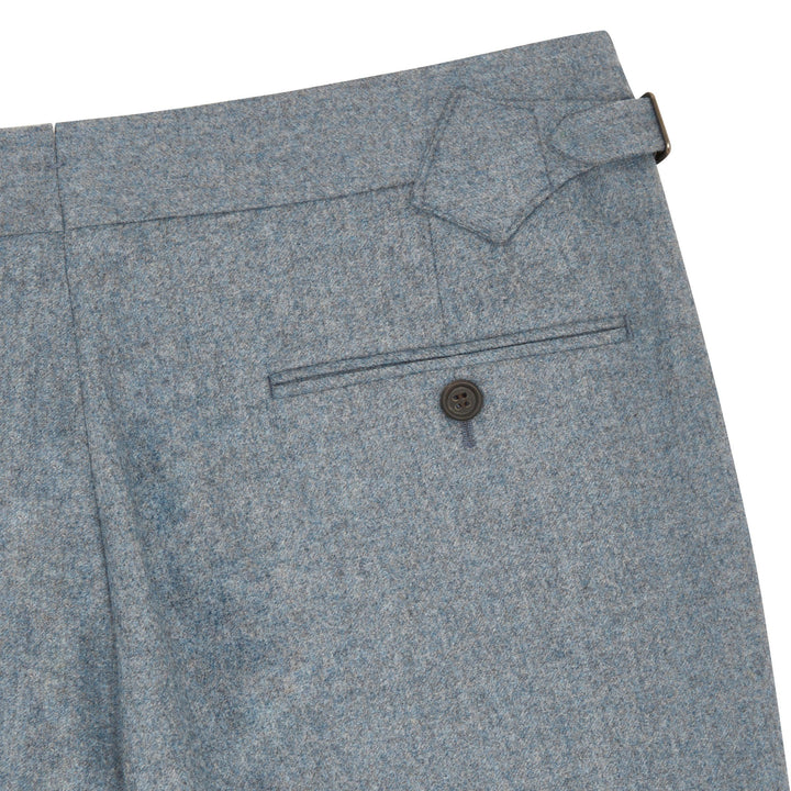New Caine Light Blue Wool Flannel Trousers-New Caine-Kit Blake-Savile Row Trousers