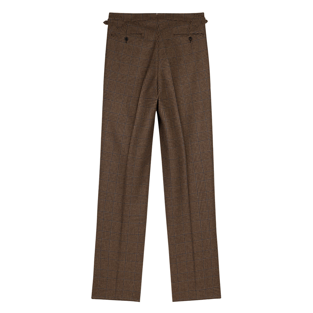 Aleks Brown Check Wool Tweed Trousers
