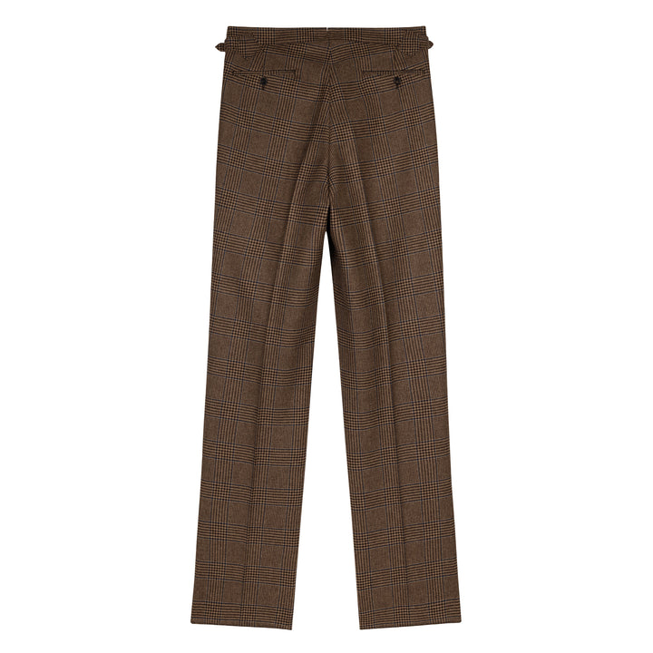 Aleks Brown Check Wool Tweed Trousers