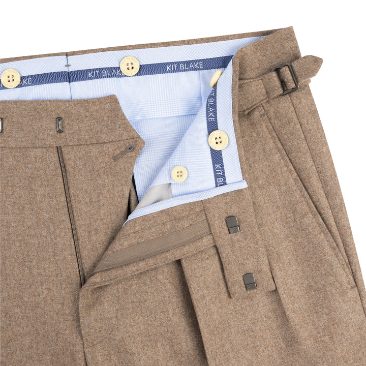 Aleks Fawn Wool Flannel Trousers