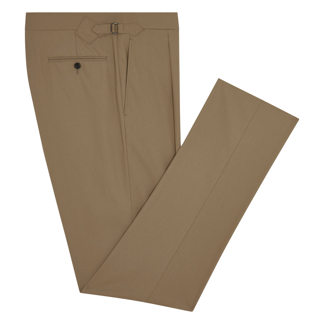 Duke Beige Heavy Cotton Twill trousers-Kit Blake-savilerowtrousers