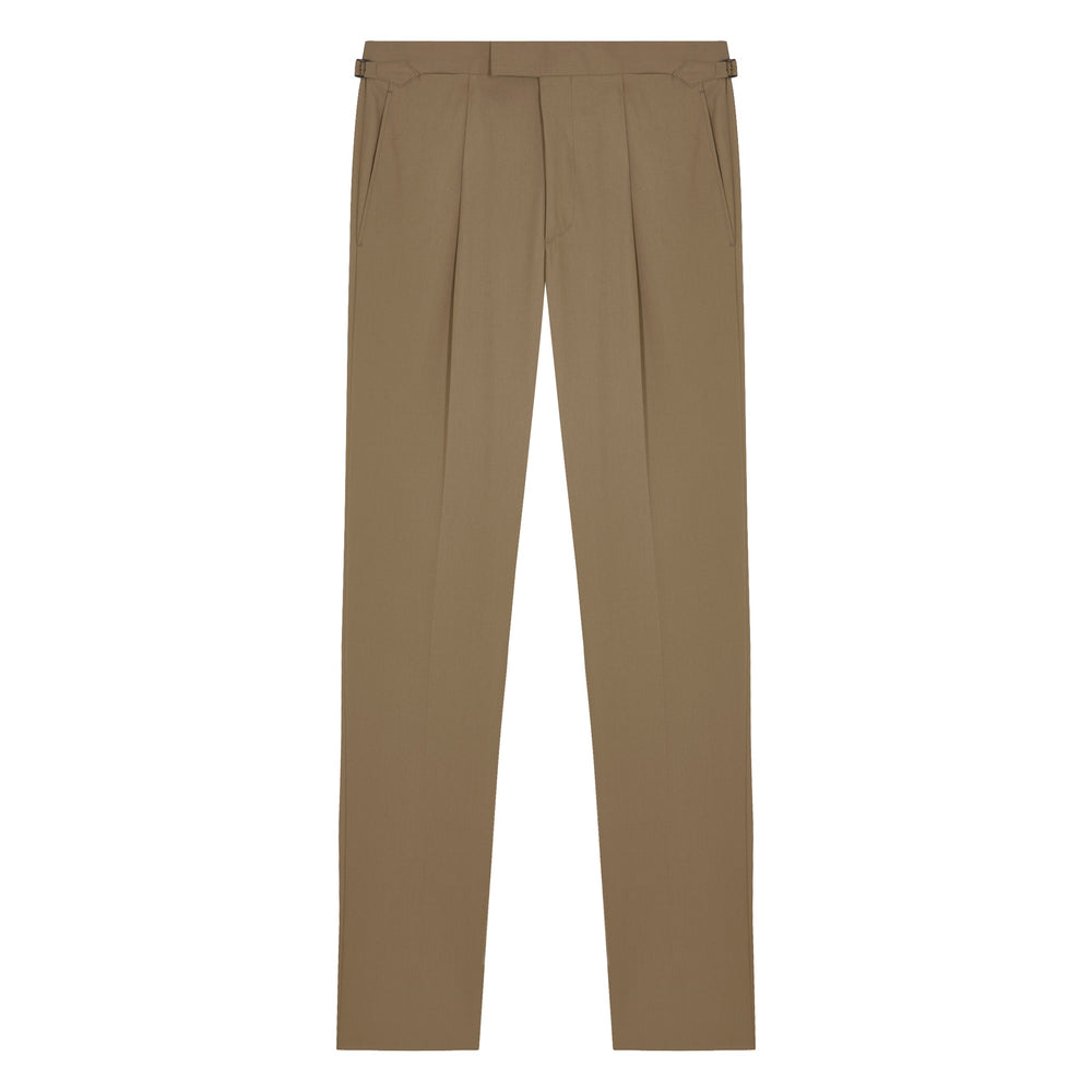 Duke Beige Heavy Cotton Twill trousers-Kit Blake-savilerowtrousers