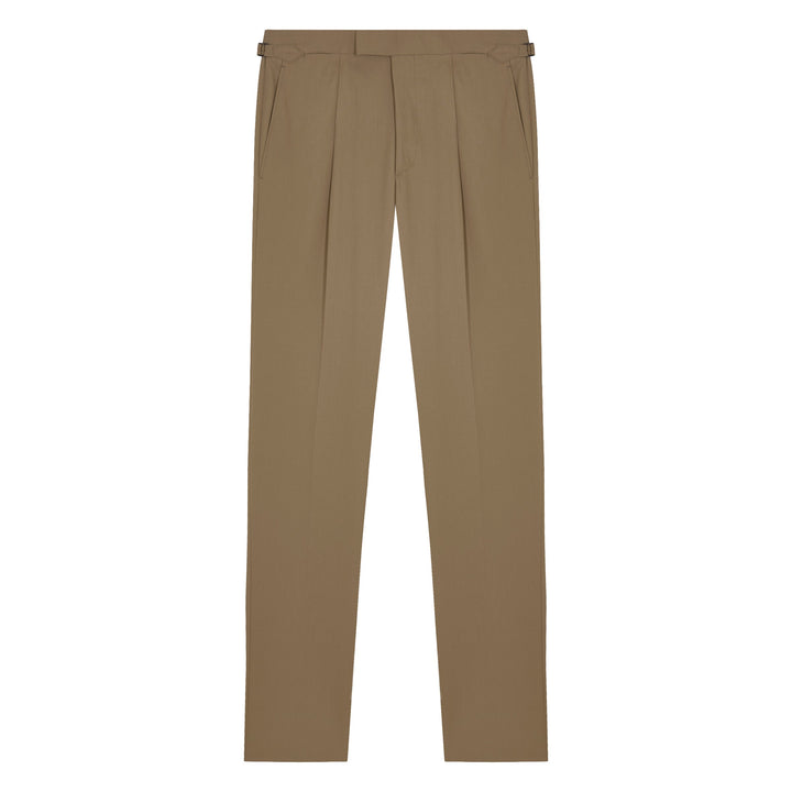 Duke Beige Heavy Cotton Twill trousers-Kit Blake-savilerowtrousers