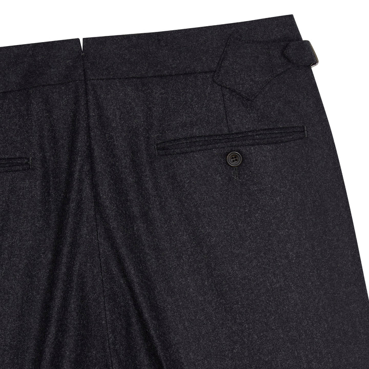 Duke Charcoal Flannel trousers-Kit Blake-savilerowtrousers