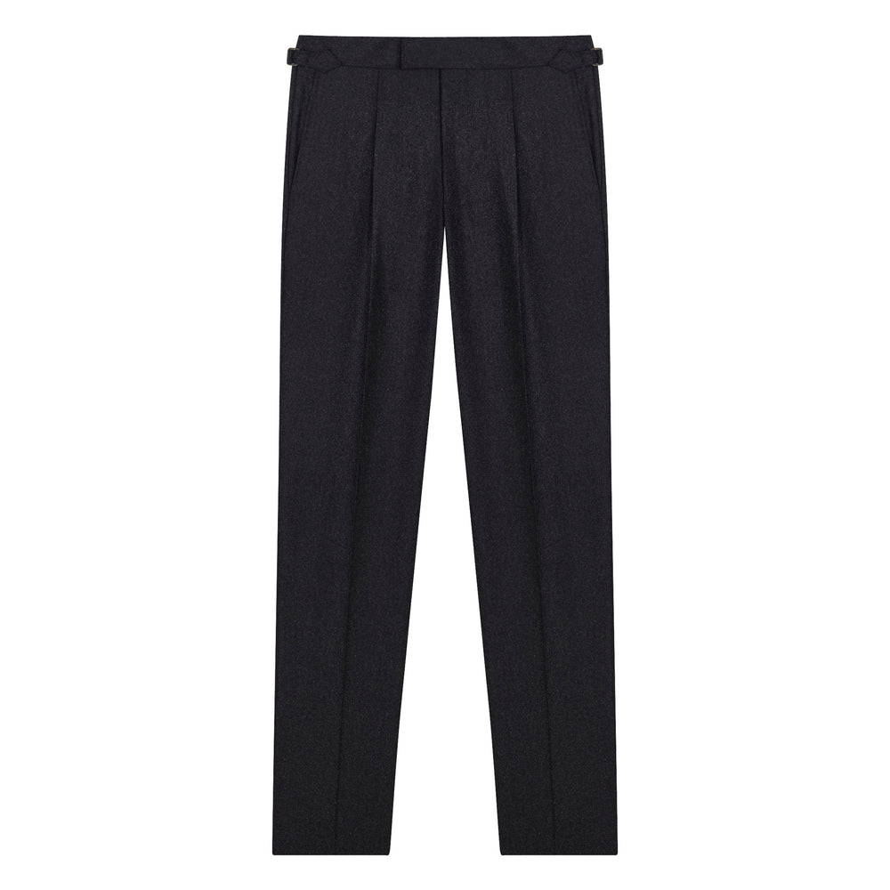 Duke Charcoal Flannel trousers-Kit Blake-savilerowtrousers