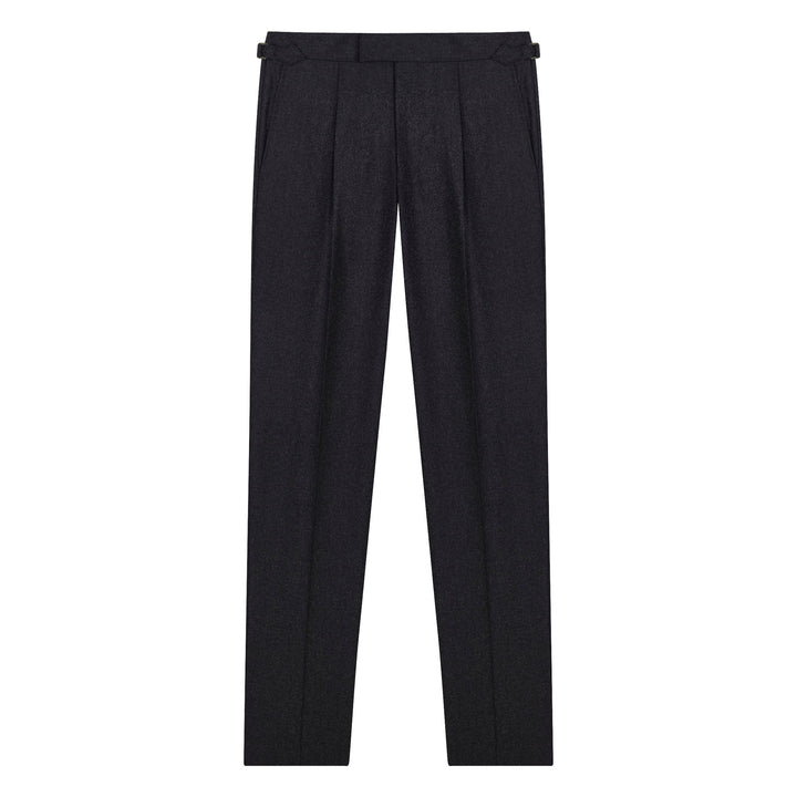 Duke Charcoal Flannel trousers-Kit Blake-savilerowtrousers