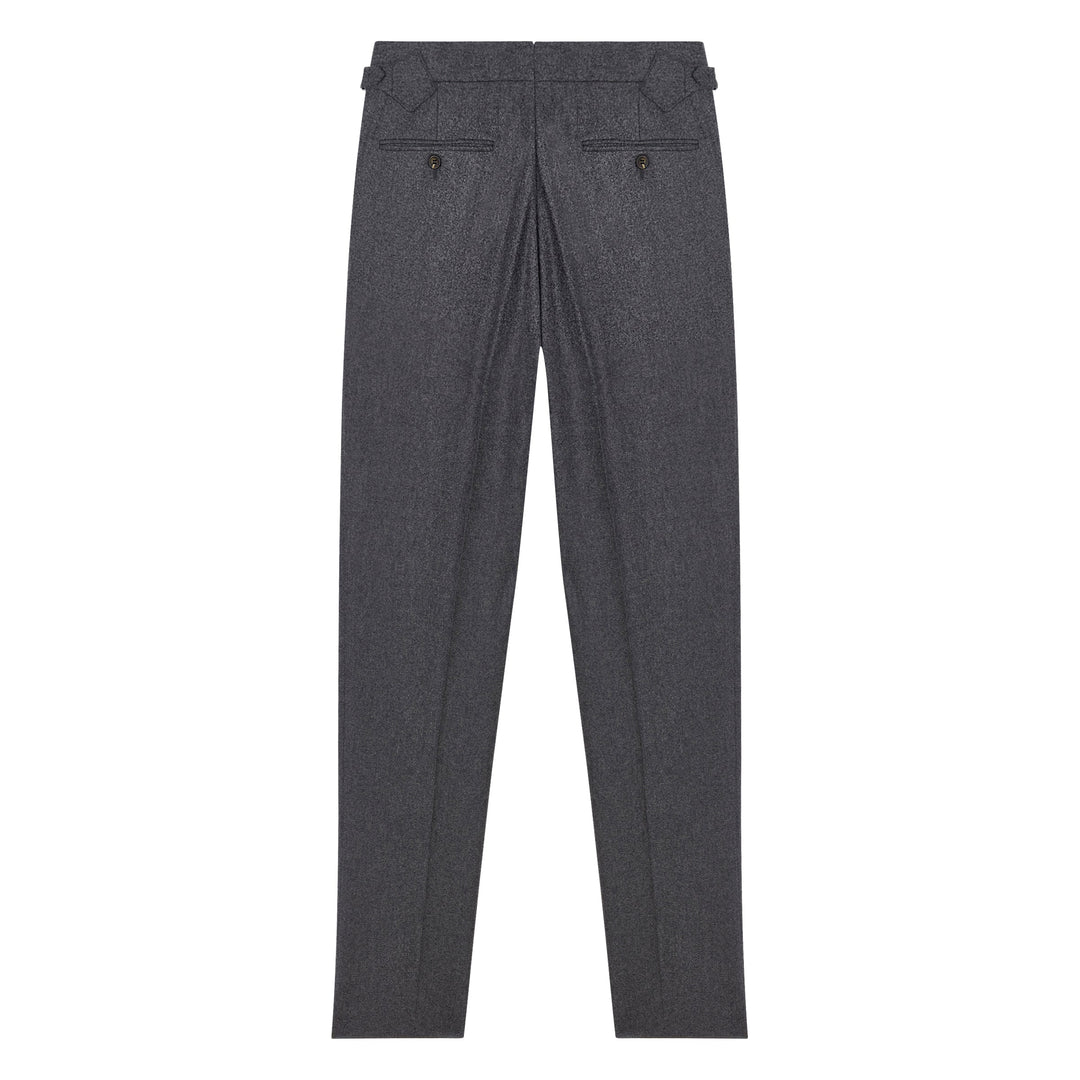 Duke Dark Grey Flannel trousers-Kit Blake-savilerowtrousers