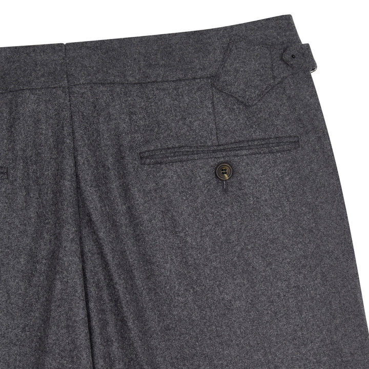 Duke Dark Grey Flannel trousers-Kit Blake-savilerowtrousers