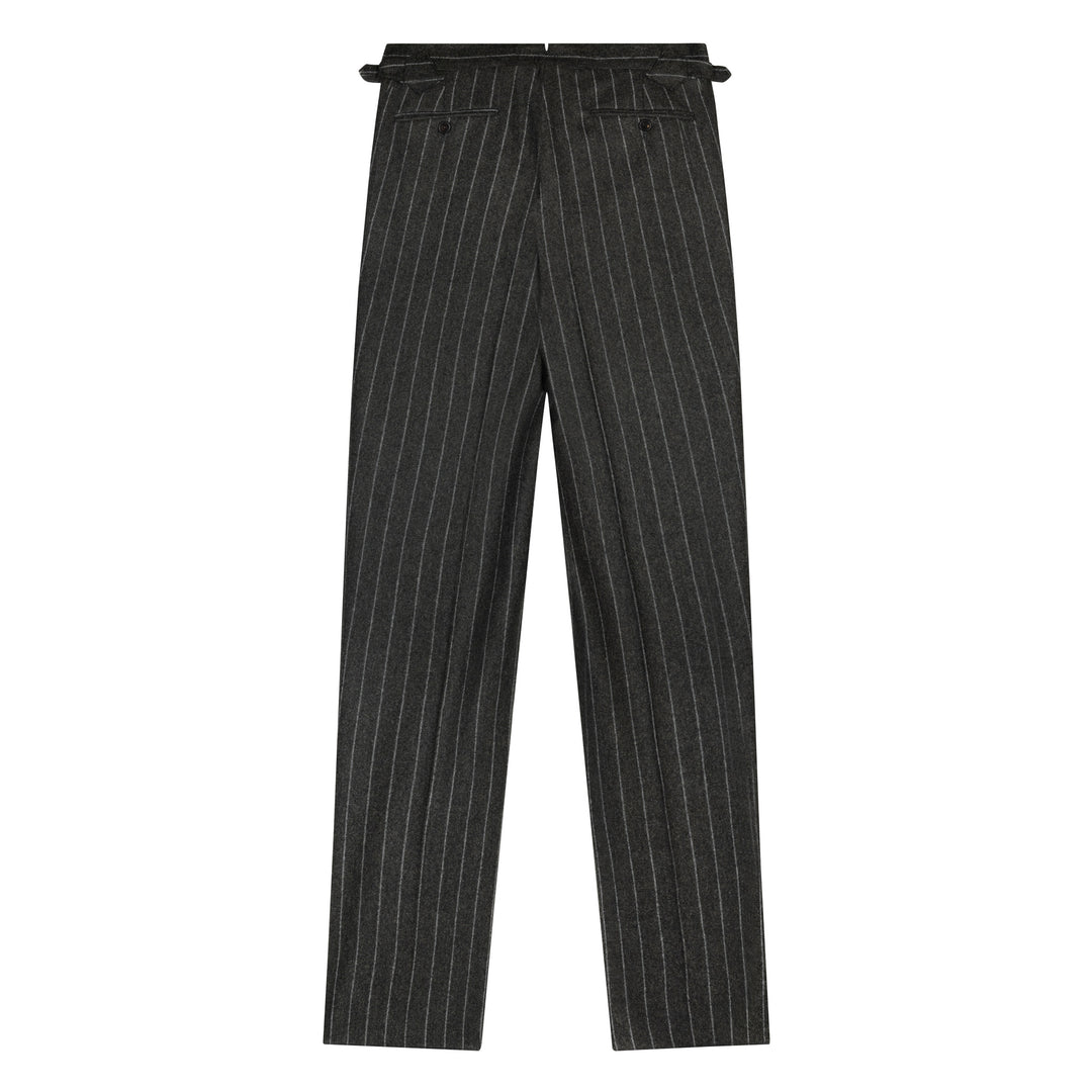Duke Green Chalkstripe Wool Flannel Trousers
