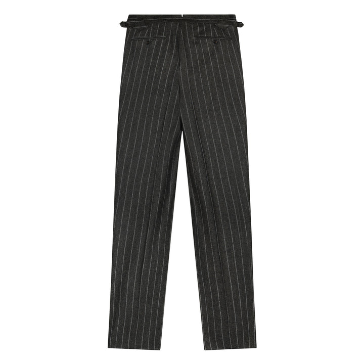 Duke Green Chalkstripe Wool Flannel Trousers