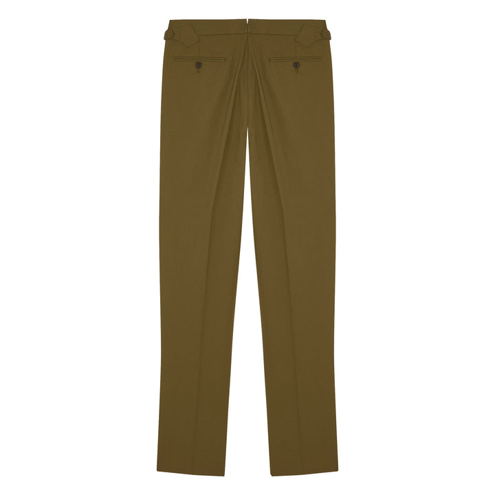 Duke Green Cotton And Linen Trousers-Kit Blake-savilerowtrousers