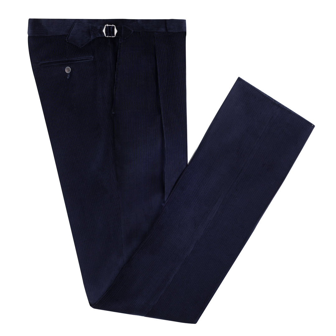 Duke Navy Cotton Corduroy Trousers