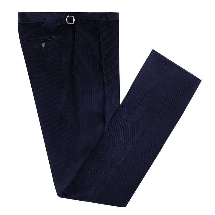 Duke Navy Cotton Corduroy Trousers