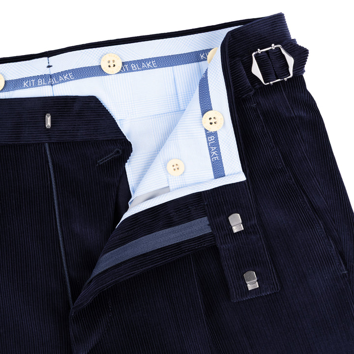 Duke Navy Cotton Corduroy Trousers